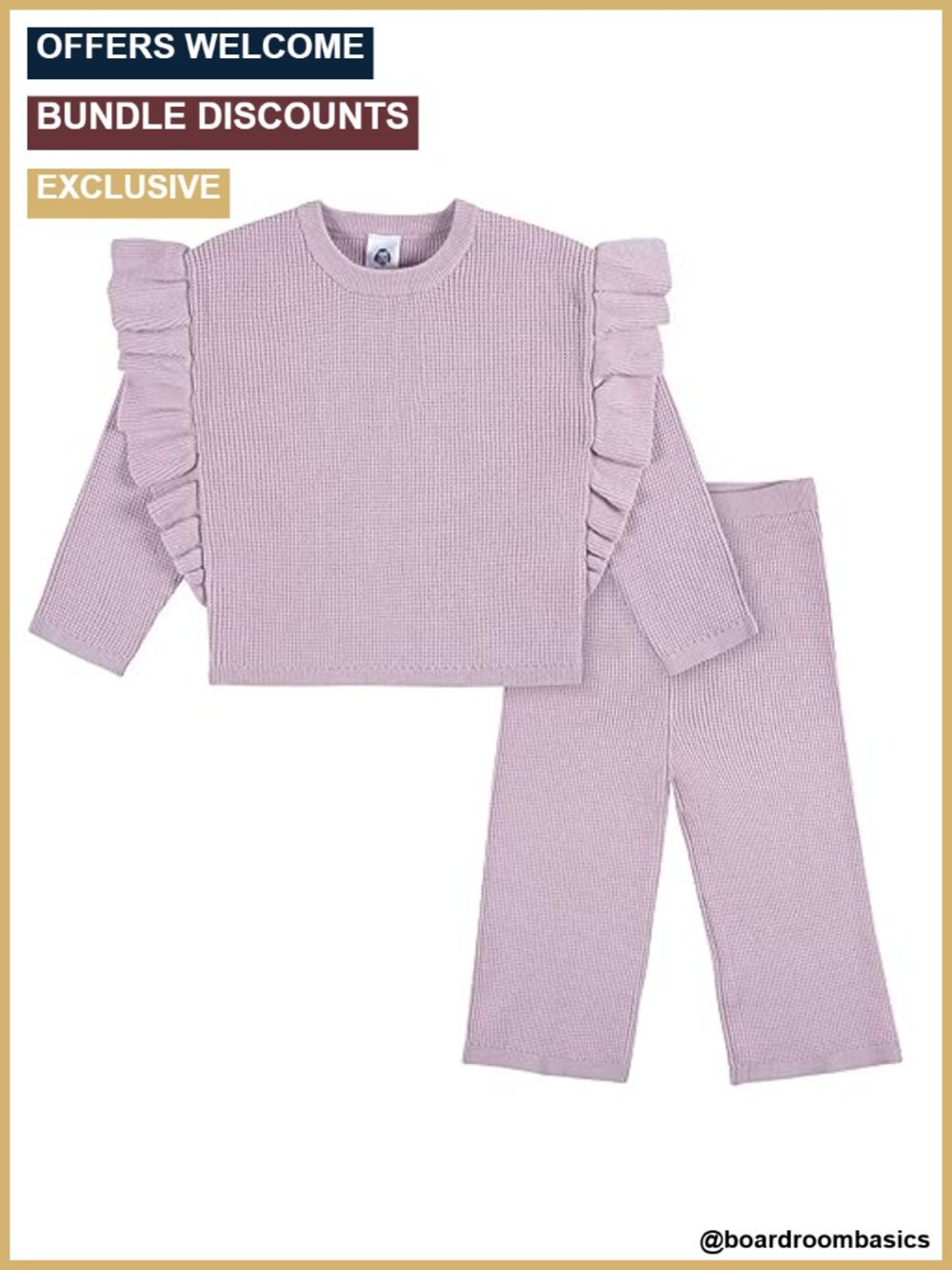 Toddler Girls 2pc Sweater Knit Top and Cropped Pant Set